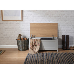 GFW Lancaster Grey Ottoman Storage Bench - Size: 45 x 89 x 40cm - Wilko - thumbnail 6