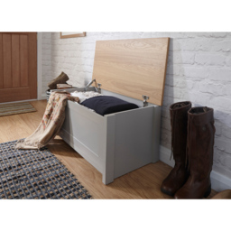 GFW Lancaster Grey Ottoman Storage Bench - Size: 45 x 89 x 40cm - Wilko - thumbnail 5
