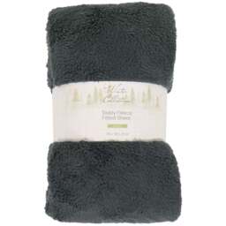 Soft Teddy Fleece Fitted SheetCharcoal - Winter Collection - Wilko - thumbnail 1