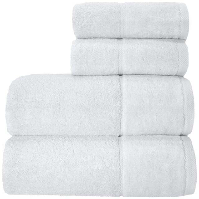 Velosso Velour Plush Cotton White Bath Towel Set of 2 - Wilko - image 1