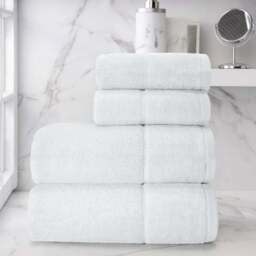 Velosso Velour Plush Cotton White Bath Towel Set of 2 - Wilko - thumbnail 4