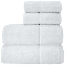Velosso Velour Plush Cotton White Bath Towel Set of 2 - Wilko