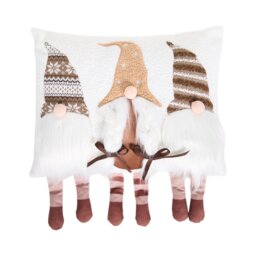Chalet Gonks Cushion White and Brown - Wilko