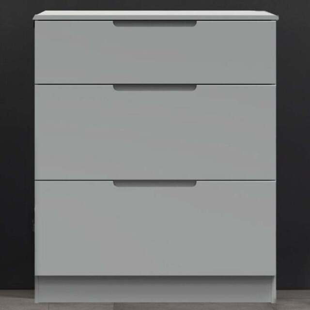 Crowndale Milan 3 Drawer Dusk Grey Deep Chest of Drawers Ready Assembled - Wilko - image 1