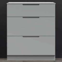 Crowndale Milan 3 Drawer Dusk Grey Deep Chest of Drawers Ready Assembled - Wilko - thumbnail 1
