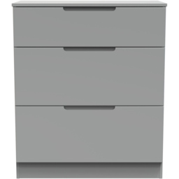 Crowndale Milan 3 Drawer Dusk Grey Deep Chest of Drawers Ready Assembled - Wilko - thumbnail 3