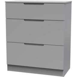 Crowndale Milan 3 Drawer Dusk Grey Deep Chest of Drawers Ready Assembled - Wilko - thumbnail 5