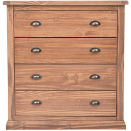 Tirolo 4 Drawer Light Brown Chest of Drawers with Brass Cup Handles - Wilko - thumbnail 4