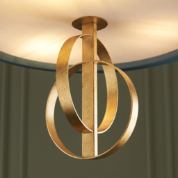 Merano Trento Antique Gold and Teal Satin Fabric 3 Light Pendant Ceiling Light - Size: 60 x 60 x 198cm - Wilko - thumbnail 7