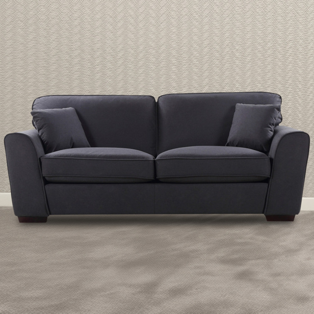 Chelsea 3 Seater Charcoal Fabric Sofa - Grey - Artemis Home - Wilko - image 1