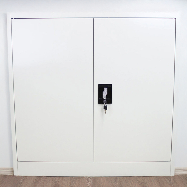 MonsterShop 2 Door 2 Shelf Filing Cabinet - Size: 90.0 cm x 90.0 cm x 40.0 cmcm - Grey - Wilko - image 1
