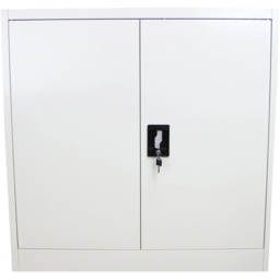 MonsterShop 2 Door 2 Shelf Filing Cabinet - Size: 90.0 cm x 90.0 cm x 40.0 cmcm - Grey - Wilko - thumbnail 3