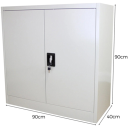 MonsterShop 2 Door 2 Shelf Filing Cabinet - Size: 90.0 cm x 90.0 cm x 40.0 cmcm - Grey - Wilko - thumbnail 7