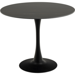 Florence Malta 4 Seater Ceramic Round Dining Table Set Black and Light Grey - Black/Light Grey - Wilko - thumbnail 3