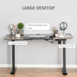 Portland Vinsetto Height Adjustable Electric Standing Desk Black - Size: 140 x 70 x 116cm - Wilko - thumbnail 6