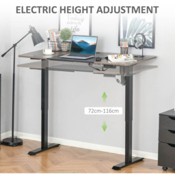 Portland Vinsetto Height Adjustable Electric Standing Desk Black - Size: 140 x 70 x 116cm - Wilko - thumbnail 4