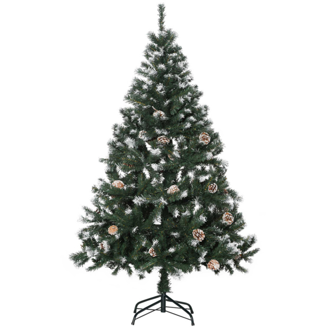 Everglow Green Artificial Christmas Tree with Pine Cones 5ft - Wilko - image 1