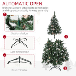 Everglow Green Artificial Christmas Tree with Pine Cones 5ft - Wilko - thumbnail 7