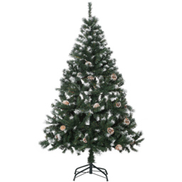 Everglow Green Artificial Christmas Tree with Pine Cones 5ft - Wilko
