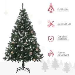 Everglow Green Artificial Christmas Tree with Pine Cones 5ft - Wilko - thumbnail 5