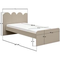 Flair Calista Single Dark Beige Ribbed Bed - Cream - Wilko - thumbnail 7
