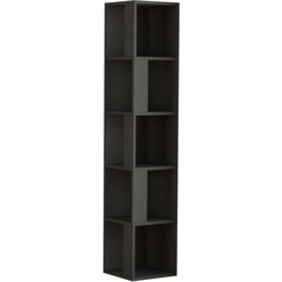 Decortie Piano 5 Shelf Anthracite Modern Corner Bookcase - Black - Wilko - thumbnail 3