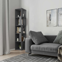 Decortie Piano 5 Shelf Anthracite Modern Corner Bookcase - Black - Wilko - thumbnail 4