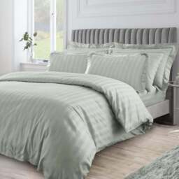 Velosso Hilton Single Sage Stripe Duvet Set - Blue - Wilko - thumbnail 1