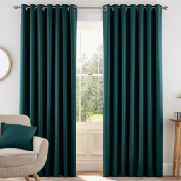 Helena Springfield Eden Lined Teal Curtains 229 x 229cm - Size: W 229 x D 229cm - Wilko