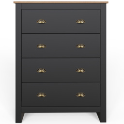 GFW Lancaster 3 Piece Black and Oak Bedroom Set - Wilko - thumbnail 6