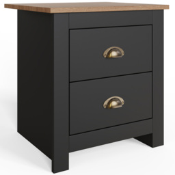 GFW Lancaster 3 Piece Black and Oak Bedroom Set - Wilko - thumbnail 5