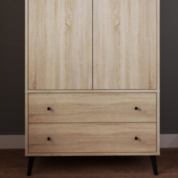 Salford 2 Door 2 Drawer Sonoma Oak Wardrobe - Size: 2 Door, 2 Drawer - Wilko - thumbnail 4