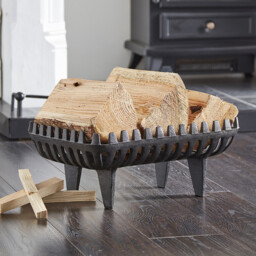 Heavy Cast Log Basket Black - Inglenook - Wilko - thumbnail 2