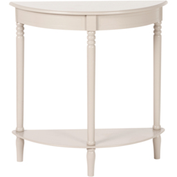 Pacific Lifestyle Heritage Single Shelf Putty Pine Wood Half Moon Console Table - Size: 80 x 80 x 30cm - Cream - Wilko - thumbnail 3