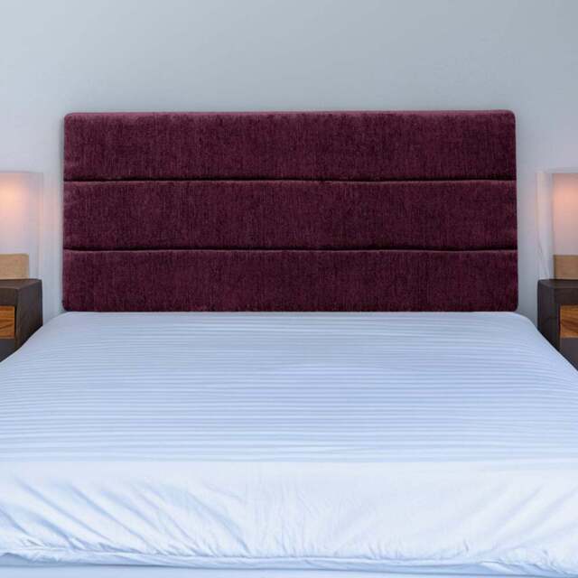 Bedmaster Milan Single Aubergine Chenille Lined Headboard - Purple - Wilko - image 1