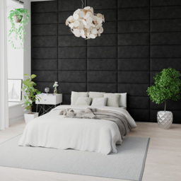 Aspire EasyMount Charcoal Kimiyo Linen Upholstered Wall Mounted Headboard Panels 4 Pack - Grey - Aspire Beds - Wilko - thumbnail 3