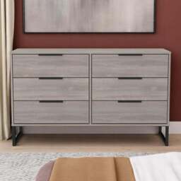 Crowndale Hong Kong 6 Drawer Grey Oak Wide Chest of Drawers Ready Assembled - Wilko - thumbnail 1