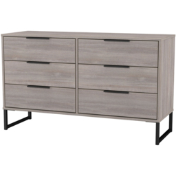 Crowndale Hong Kong 6 Drawer Grey Oak Wide Chest of Drawers Ready Assembled - Wilko - thumbnail 5