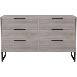 Crowndale Hong Kong 6 Drawer Grey Oak Wide Chest of Drawers Ready Assembled - Wilko - thumbnail 3