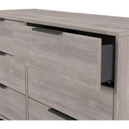 Crowndale Hong Kong 6 Drawer Grey Oak Wide Chest of Drawers Ready Assembled - Wilko - thumbnail 7