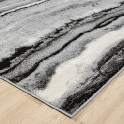 Desire Rugs Obsidian Grey Coast Waves Abstract Rug 200 x 290cm - Size: 290 x 200 x 0.8cm - Wilko - thumbnail 4