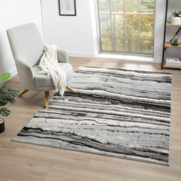 Desire Rugs Obsidian Grey Coast Waves Abstract Rug 200 x 290cm - Size: 290 x 200 x 0.8cm - Wilko - thumbnail 3