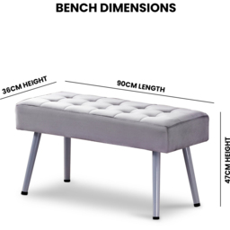 Kosy Koala 6 Seater Dining Set with Bench Grey Velvet - Multi - Wilko - thumbnail 5