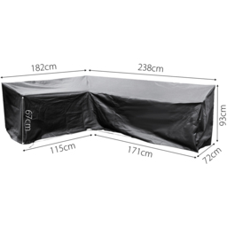 Cozy Bay EZBreathe Large Left L Shape Black Sofa Cover - Size: 93 x 238 x 182cm - Wilko - thumbnail 6