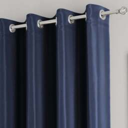 Enhanced Living Supersoft Navy Blackout Eyelet Thermal Curtains 117 x 183cm - Blue - Wilko - thumbnail 3