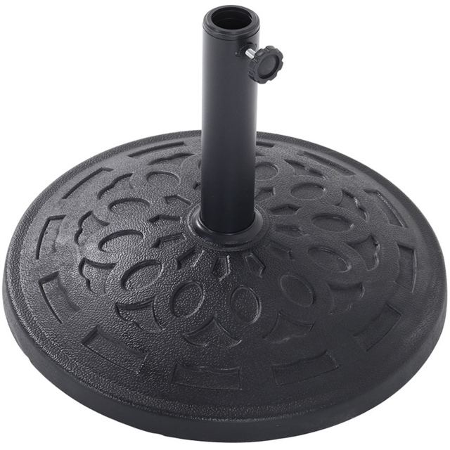 Living and Home Black Heavy Duty Resin Parasol Base 14kg - Size: 35 x 49 x 49cm - Wilko - image 1