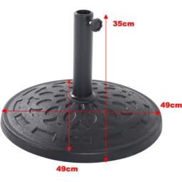 Living and Home Black Heavy Duty Resin Parasol Base 14kg - Size: 35 x 49 x 49cm - Wilko - thumbnail 7