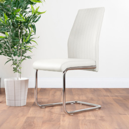 Furniturebox Copeland Fontana Marble Effect 2 Seater Dining Set White and Chrome - Wilko - thumbnail 4