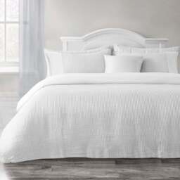 Velosso Waffle King Size White Weave Duvet Set - Wilko - thumbnail 1
