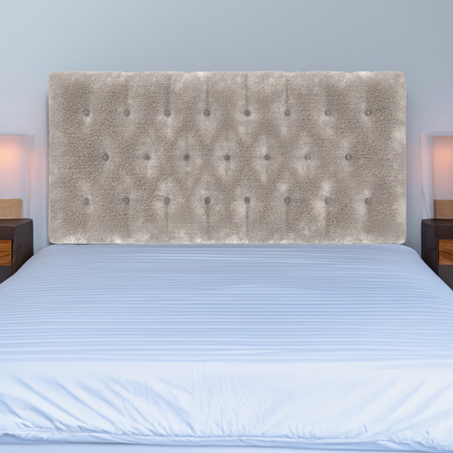 Bedmaster Lona King Size Silver Chenille Buttoned Headboard - Wilko - image 1